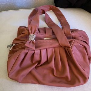 Renato Angi supple genuine leather made in Italy; pleating and rhinestones!